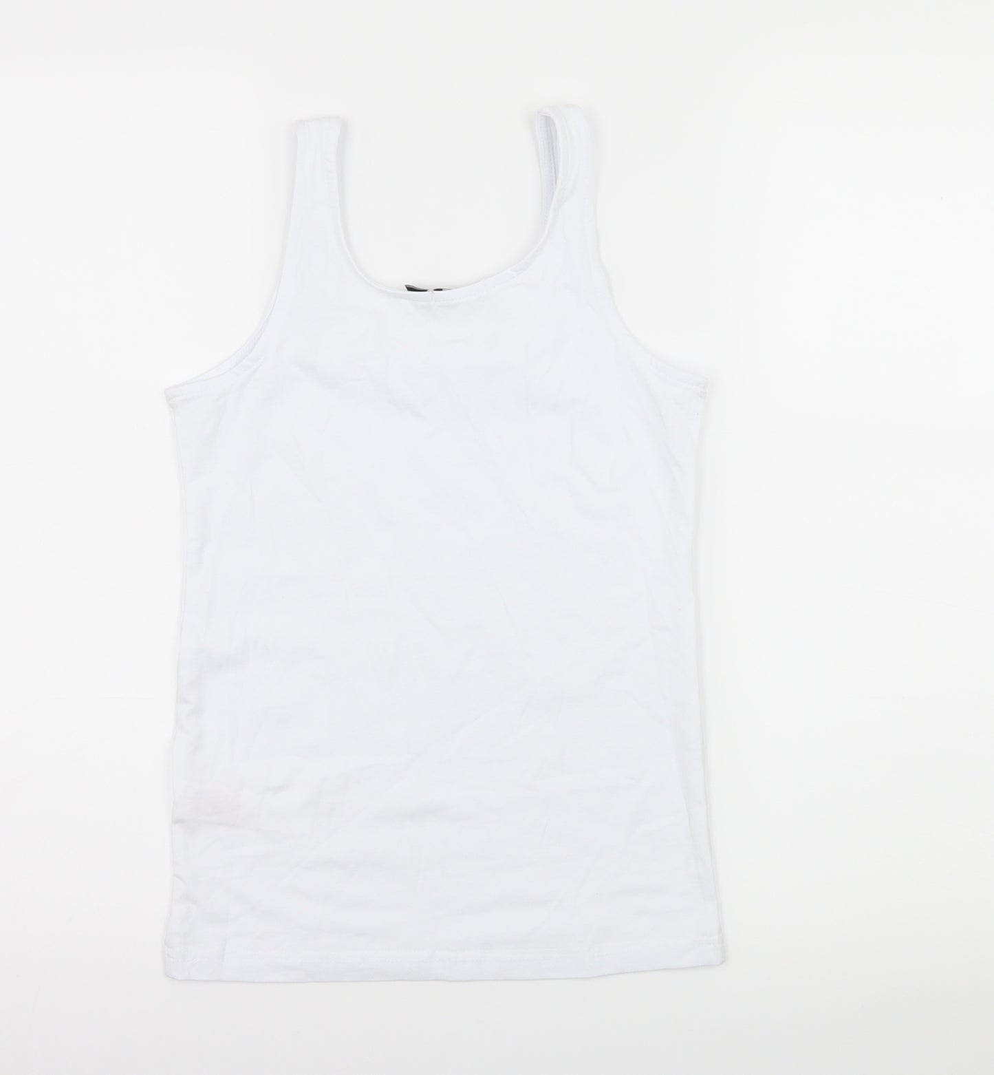Boohoo Womens White  Jersey Basic Tank Size 8