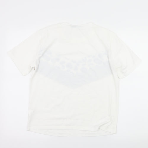 SheIn Womens White Striped Jersey Basic T-Shirt Size S