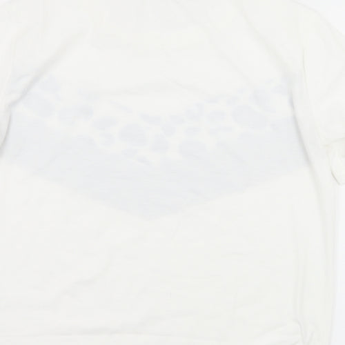 SheIn Womens White Striped Jersey Basic T-Shirt Size S