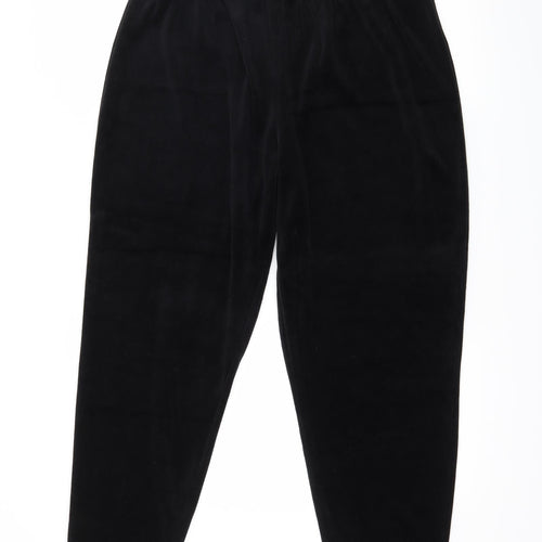 Naughty Womens Black  Velour Capri Pyjama Pants Size L