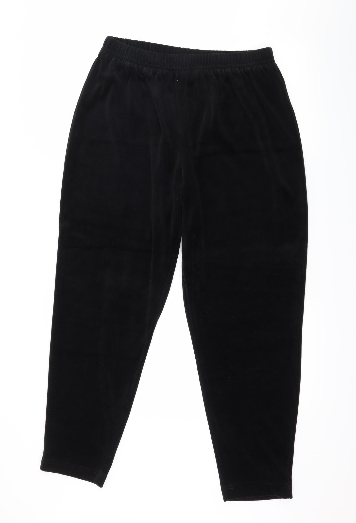 Naughty Womens Black  Velour Capri Pyjama Pants Size L