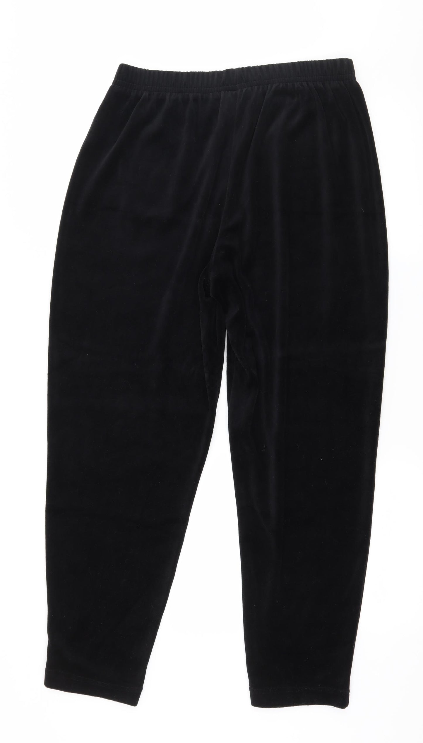 Naughty Womens Black  Velour Capri Pyjama Pants Size L