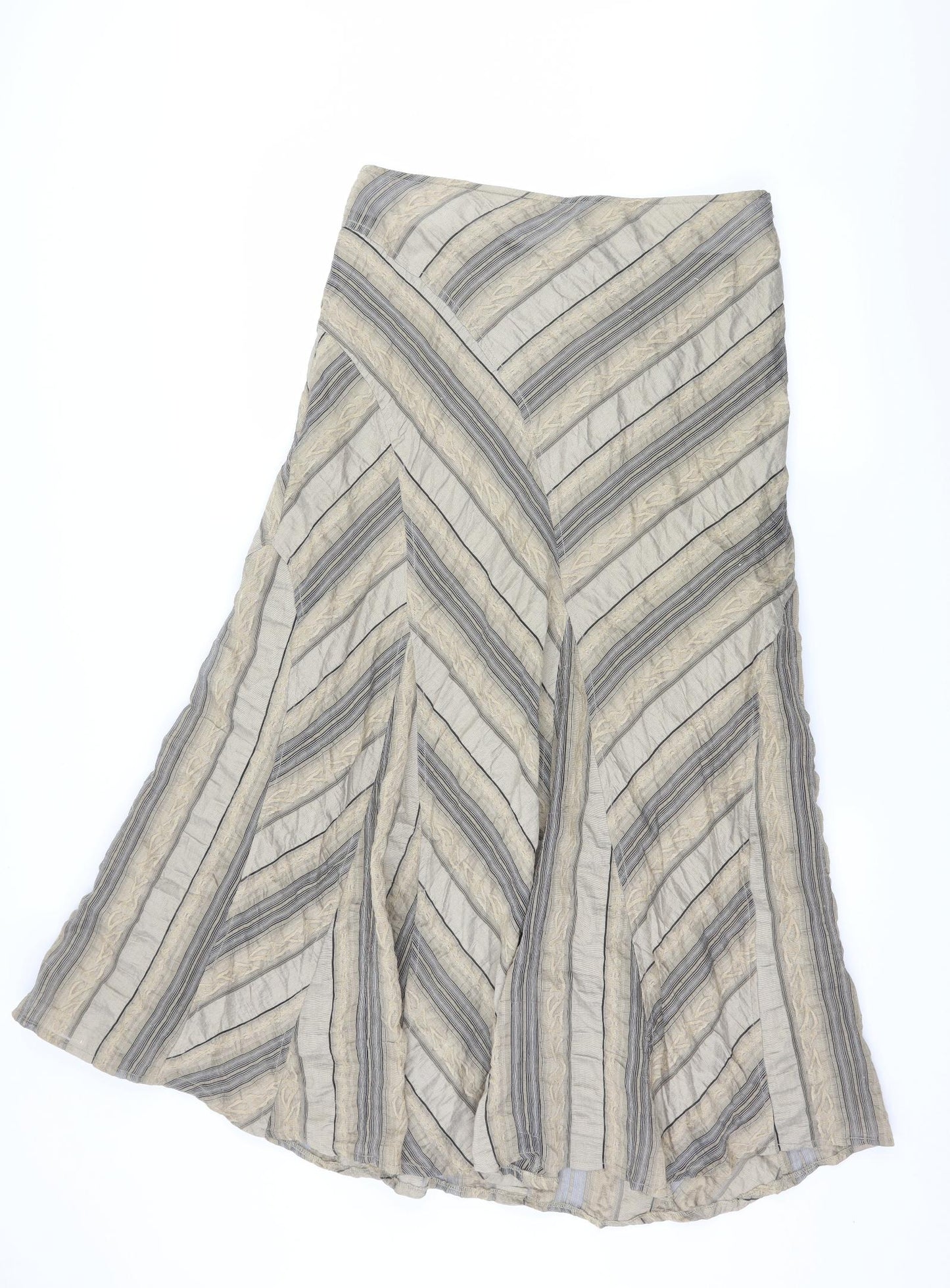 George Womens Brown Striped  Flare Skirt Size 12