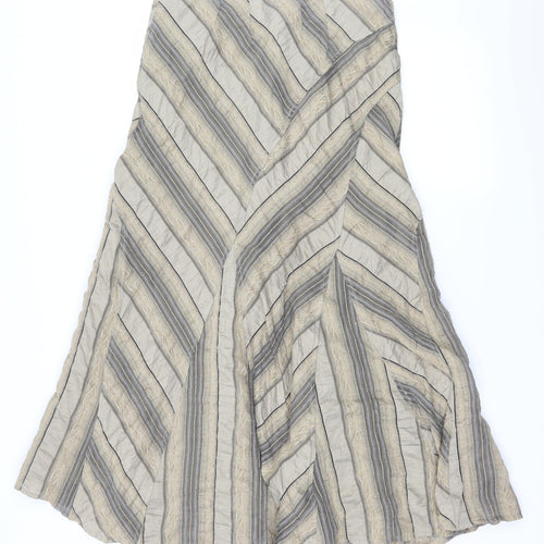 George Womens Brown Striped  Flare Skirt Size 12