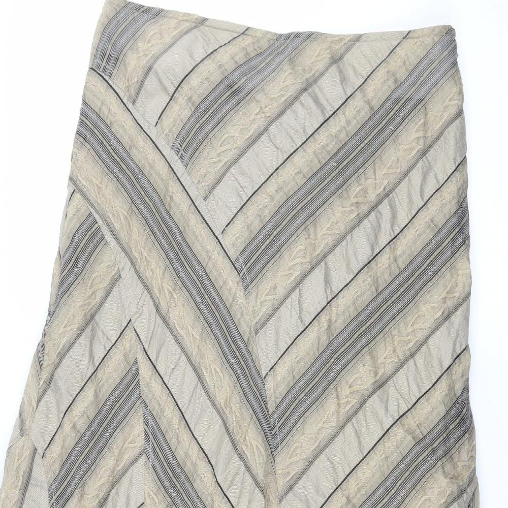 George Womens Brown Striped  Flare Skirt Size 12