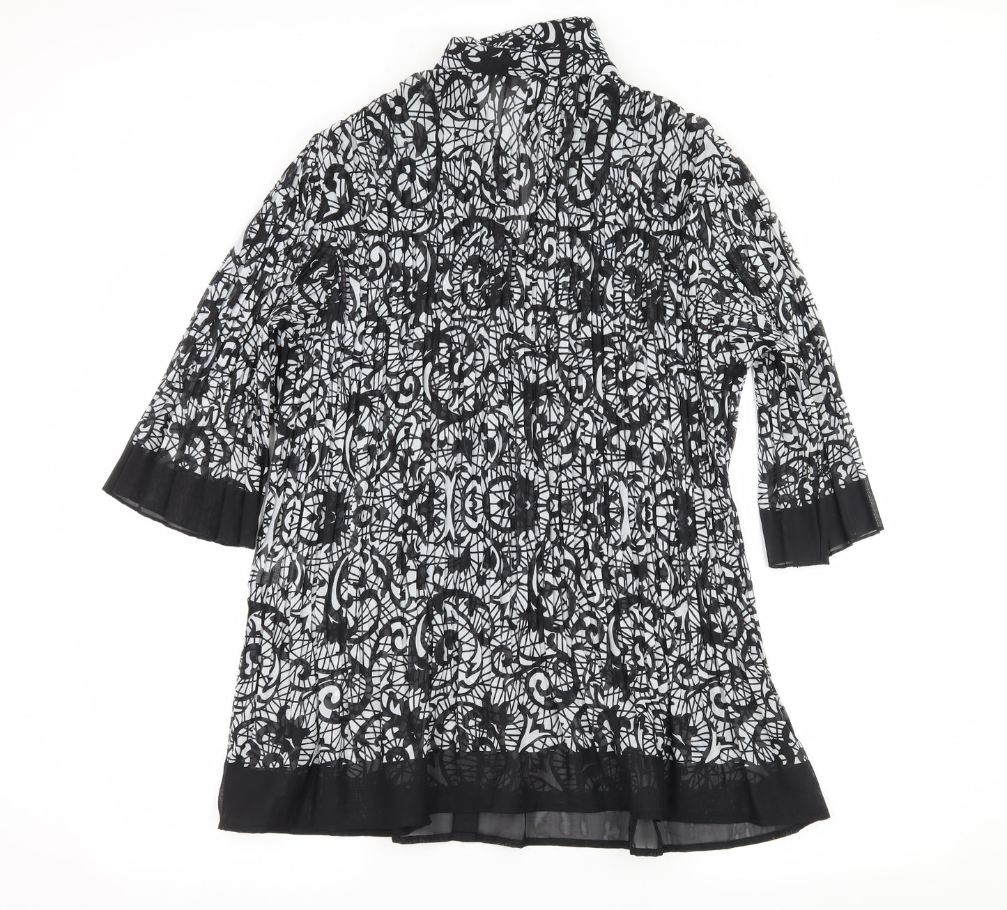 Isle Womens Black Geometric  Basic Blouse Size 18