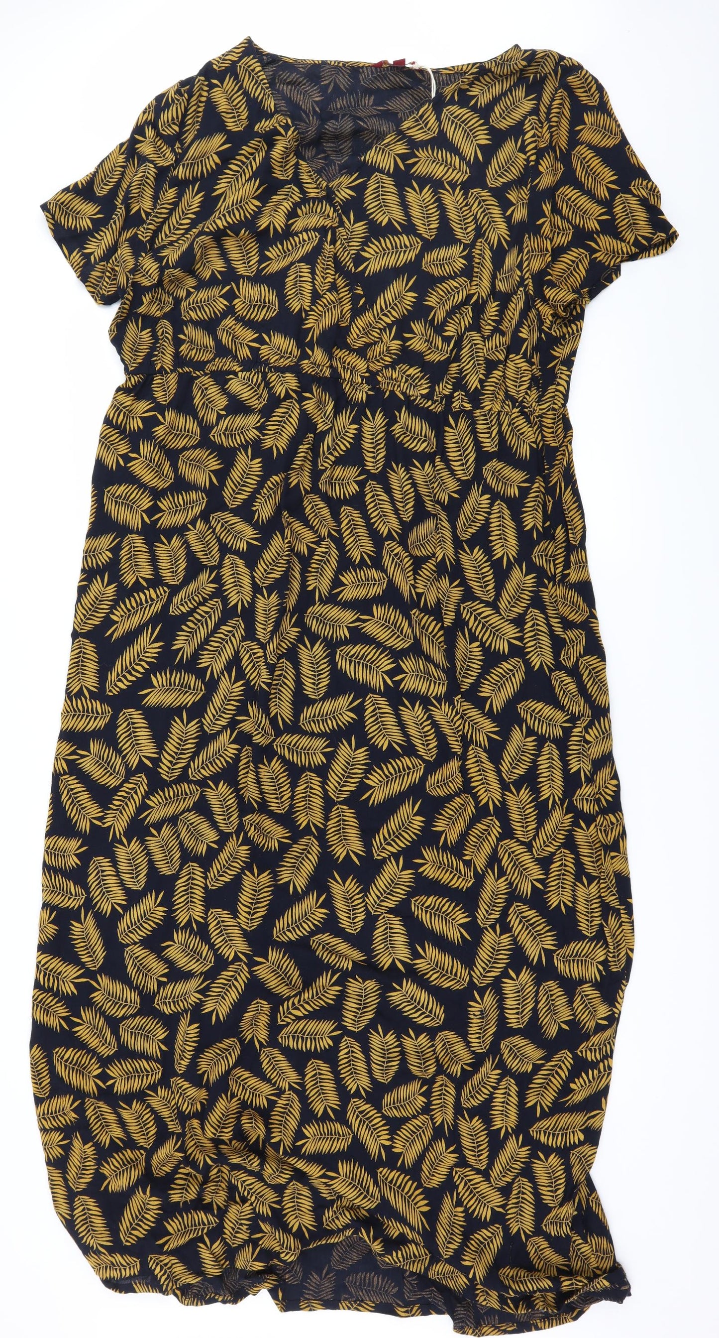 Joe Browns Womens Blue Floral  A-Line  Size 22  - leaf pattern