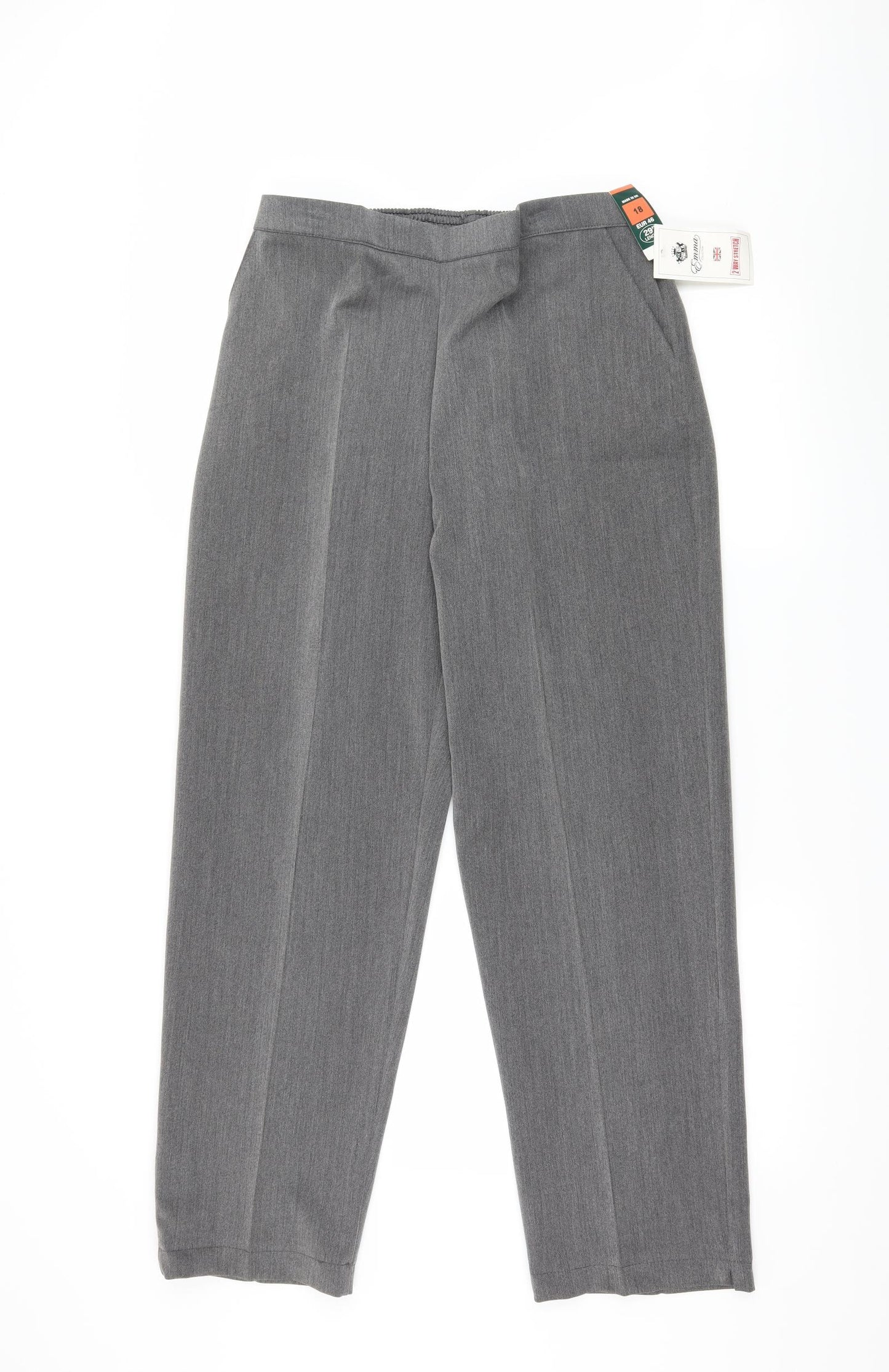 Emma Collection Womens Grey   Trousers  Size 18 L29 in