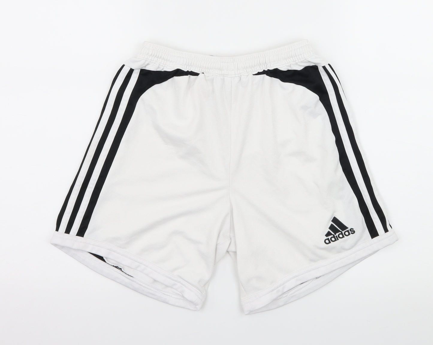 adidas Mens White Striped  Sweat Shorts Size 28 in