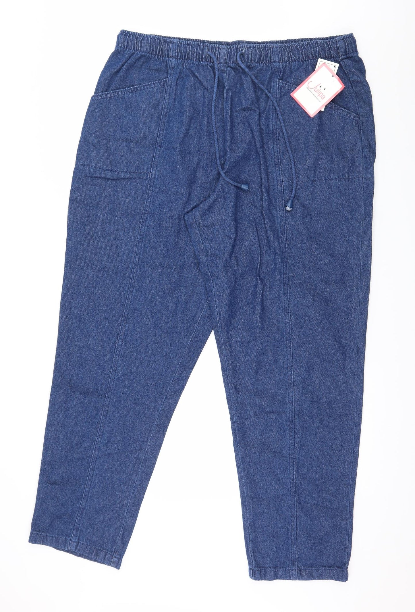 Julipa Womens Blue  Denim Tapered Jeans Size 24 L30 in