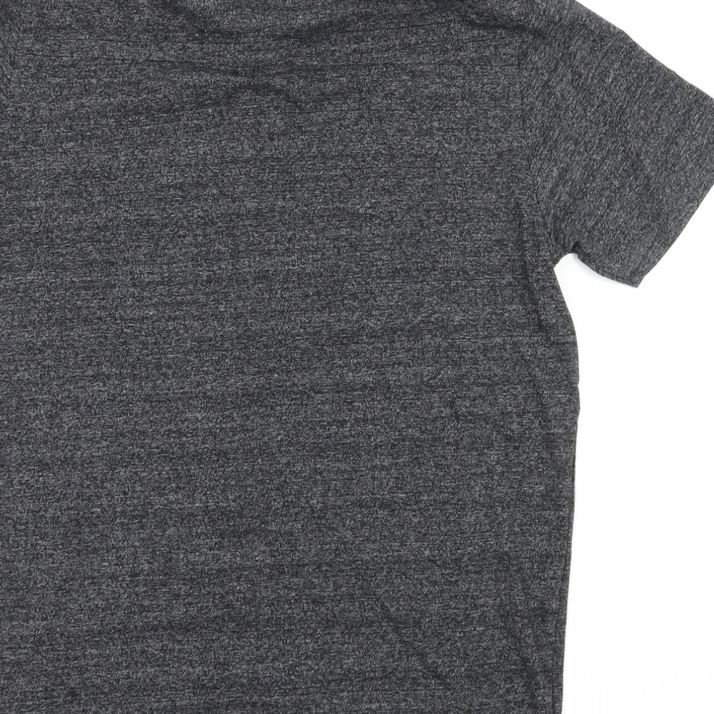 Easy Mens Grey  Jersey  Button-Up Size M