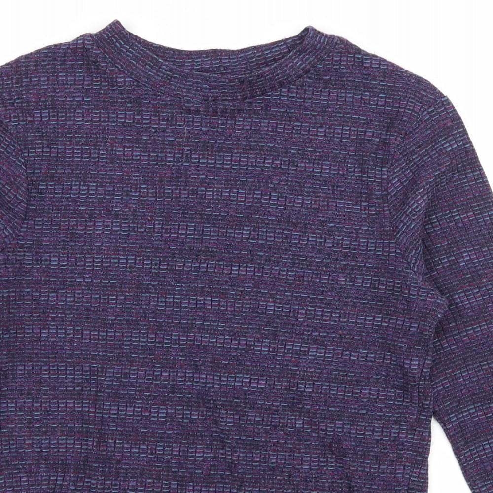 Primark Womens Blue Striped Jersey Basic T-Shirt Size 10