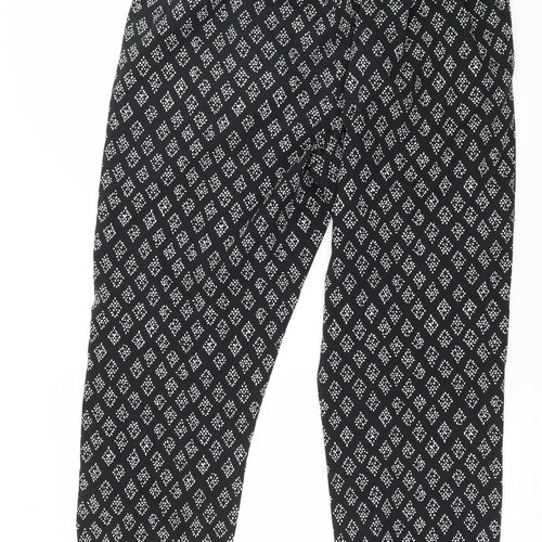 PEP & CO Womens Black Geometric  Trousers  Size 16 L26 in