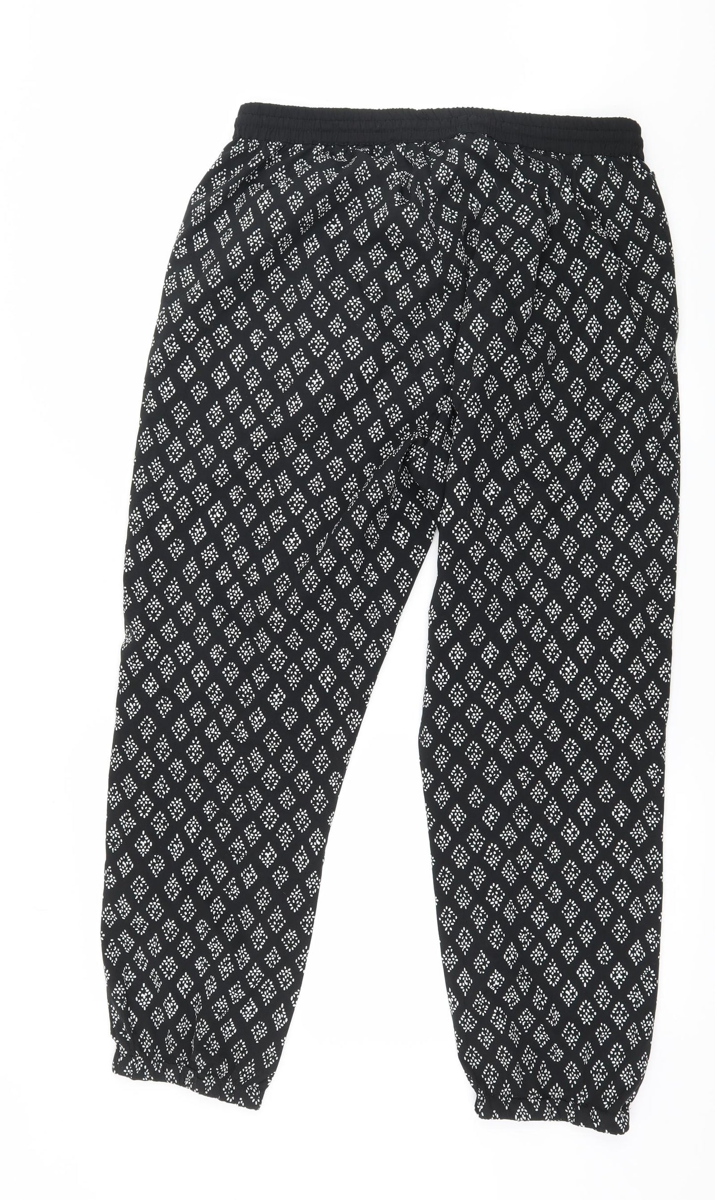 PEP & CO Womens Black Geometric  Trousers  Size 16 L26 in