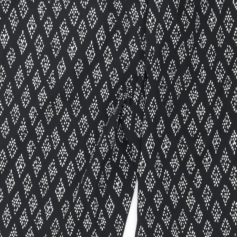 PEP & CO Womens Black Geometric  Trousers  Size 16 L26 in