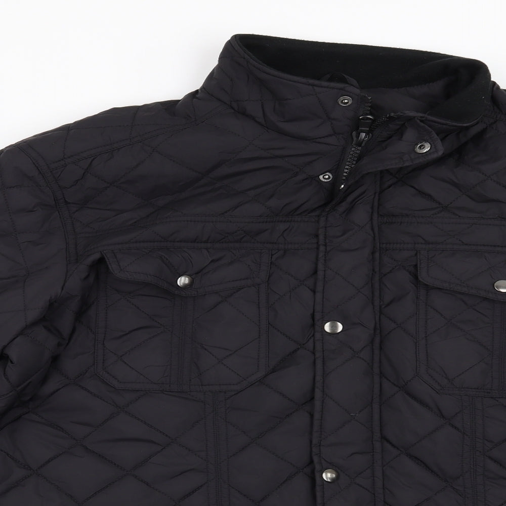 Thomas Nash Mens Black   Overcoat Coat Size XL