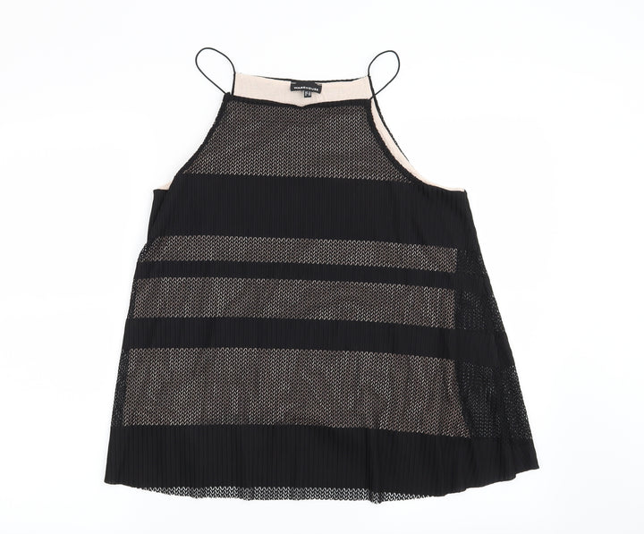 Warehouse Womens Black Striped Basic Blouse Size 12