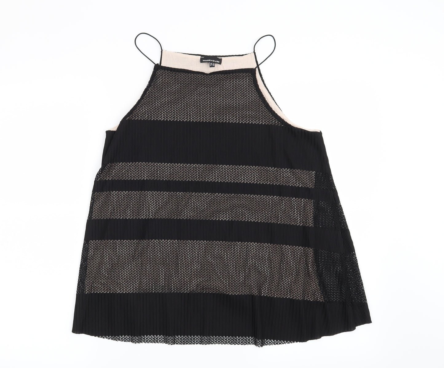 Warehouse Womens Black Striped  Basic Blouse Size 12