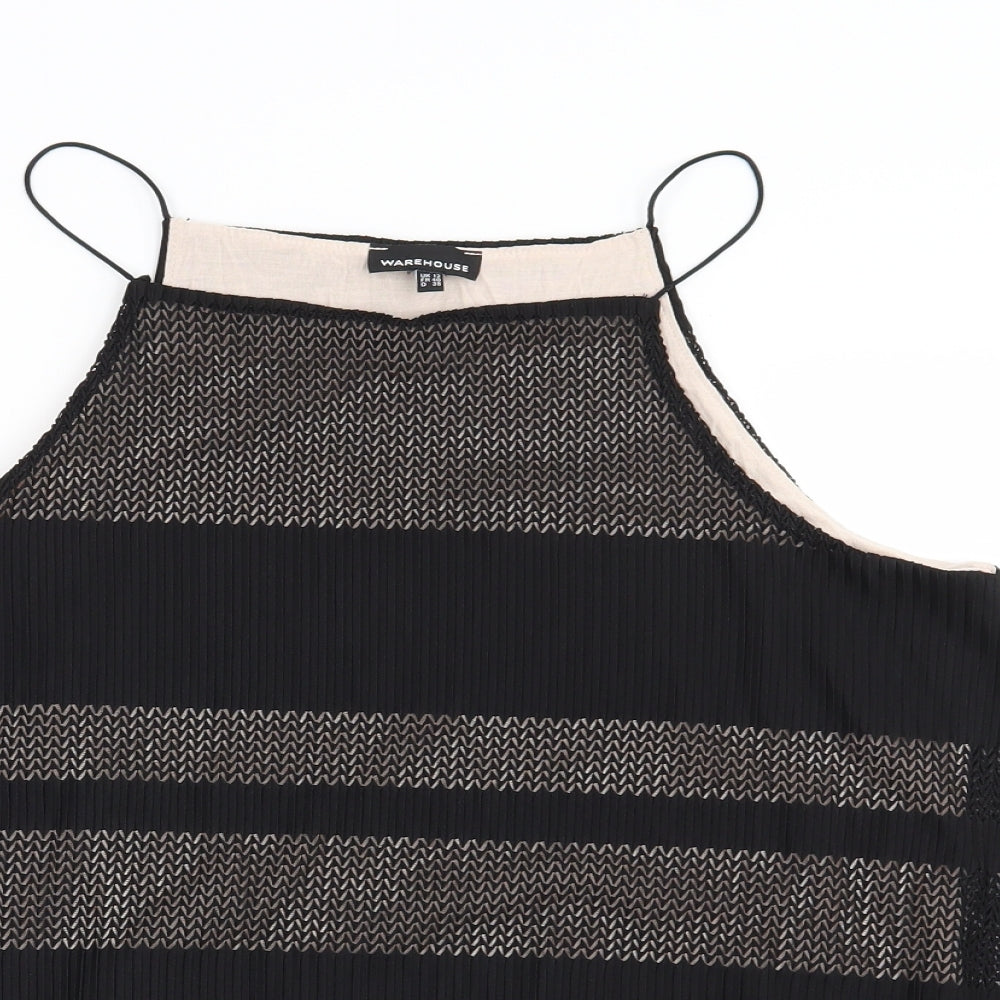 Warehouse Womens Black Striped  Basic Blouse Size 12