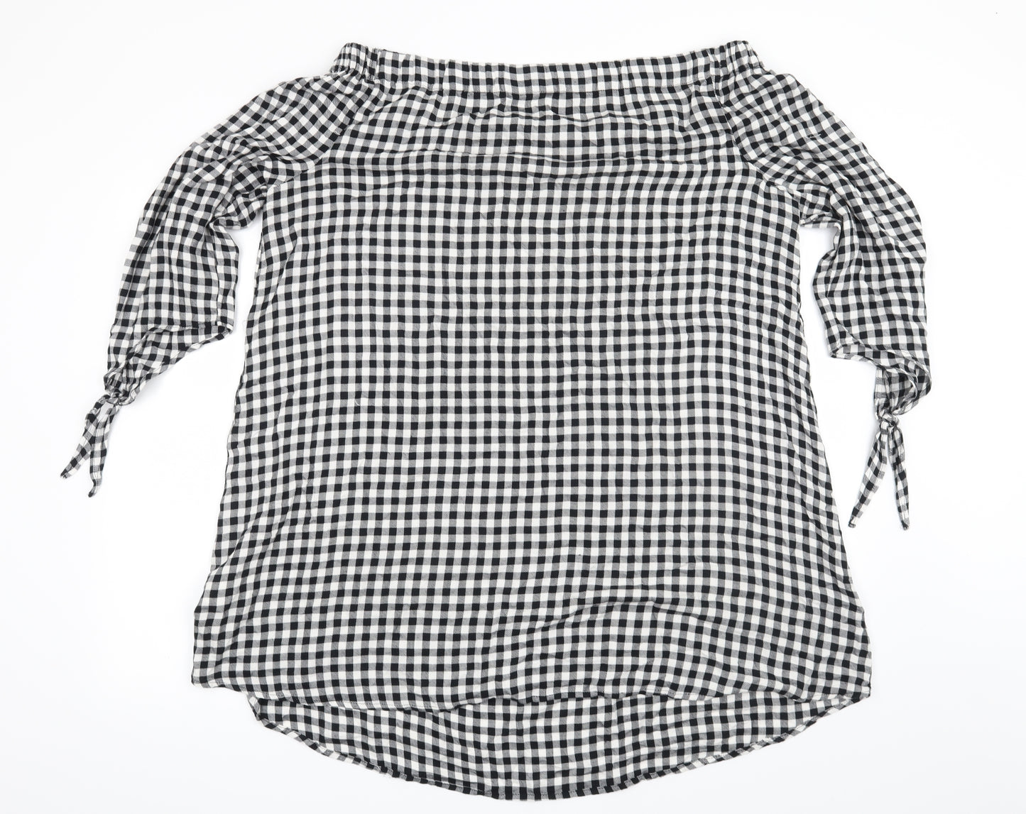 Papaya Womens Black Check  Basic Blouse Size 18