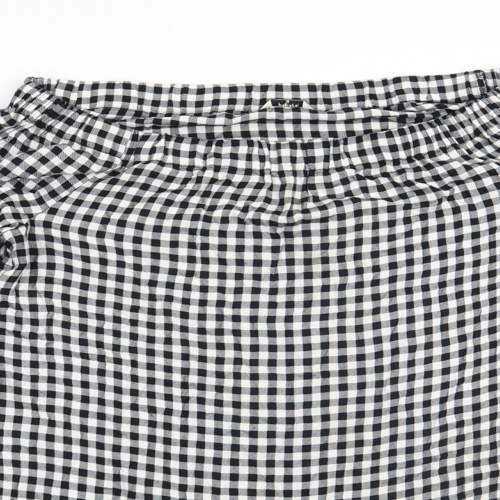 Papaya Womens Black Check  Basic Blouse Size 18