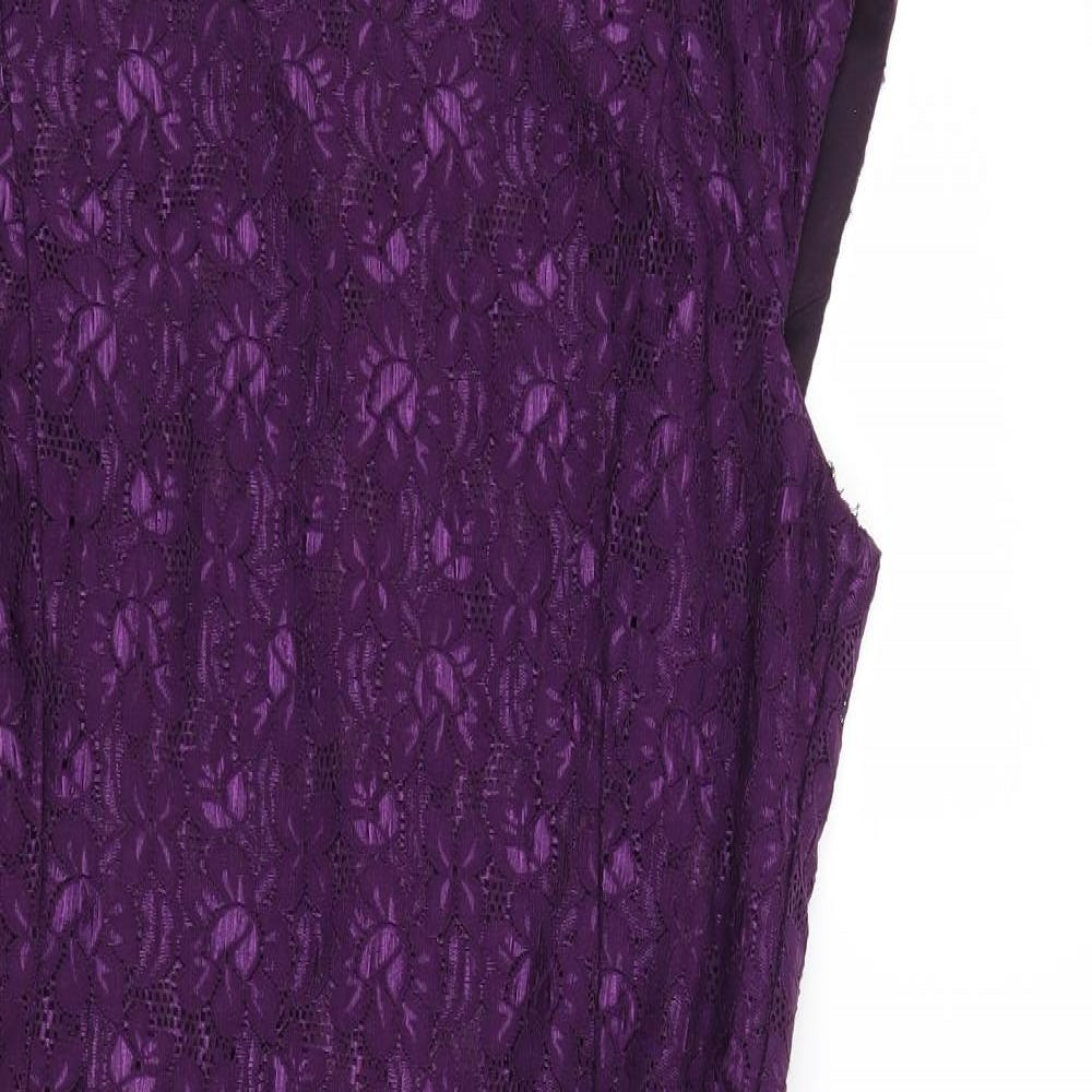 Apricot Womens Purple Floral  Shift  Size L