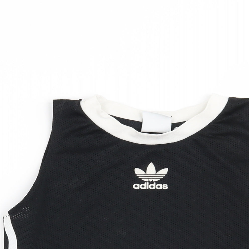 adidas Womens Black   Cropped T-Shirt Size 8