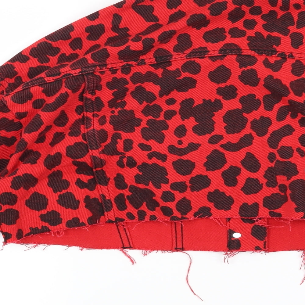 Miss Toxic Womens Red Animal Print  Jacket  Size 8