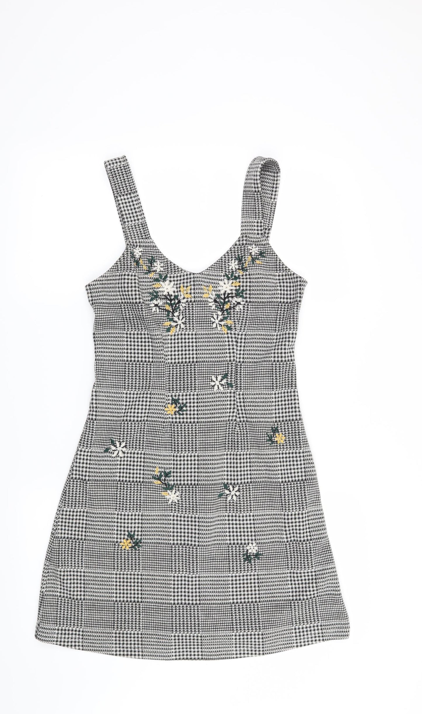 Topshop Womens Black Houndstooth  Shift  Size 10