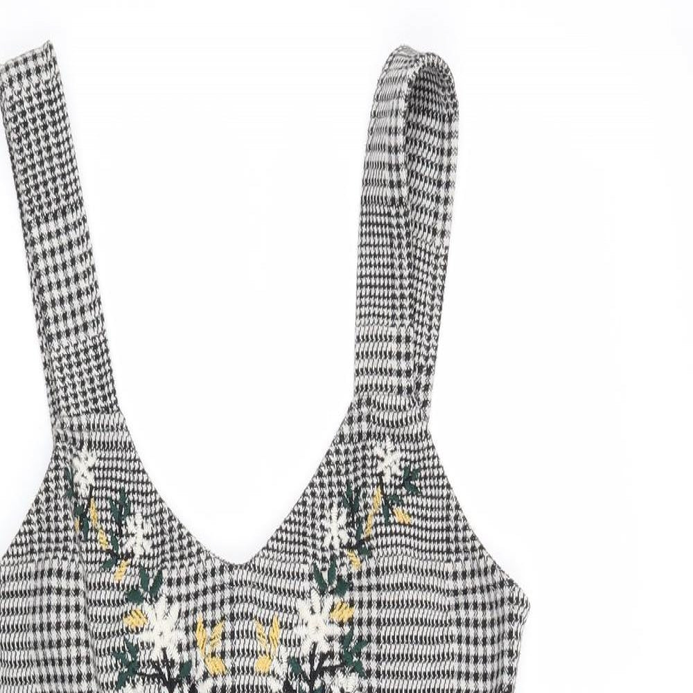 Topshop Womens Black Houndstooth  Shift  Size 10