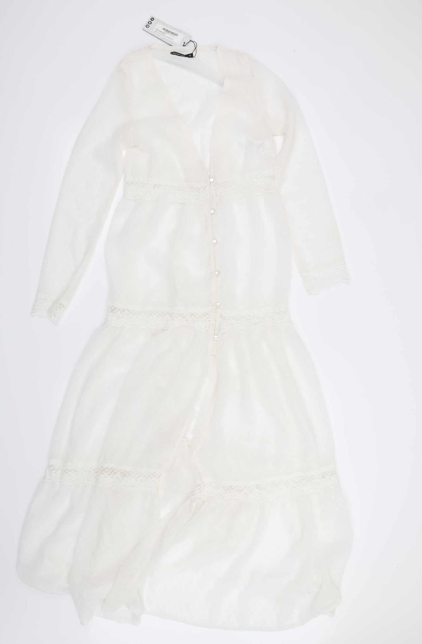 Boohoo Womens White   Shirt Dress  Size S