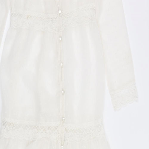Boohoo Womens White   Shirt Dress  Size S