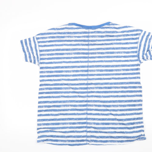 NEXT Womens Blue Striped  Basic T-Shirt Size 16