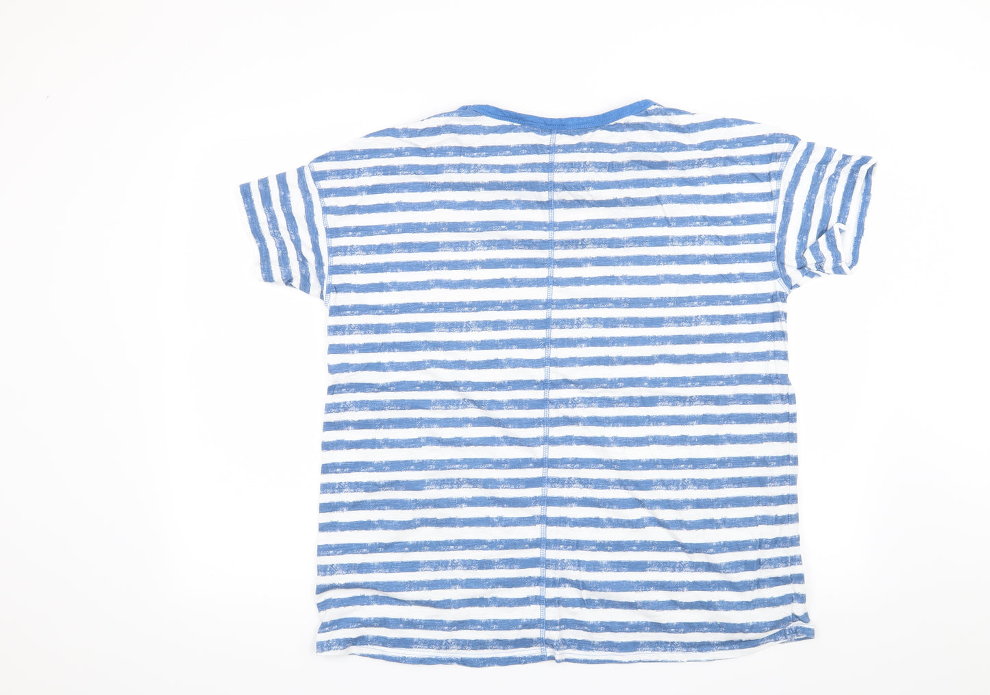 NEXT Womens Blue Striped  Basic T-Shirt Size 16