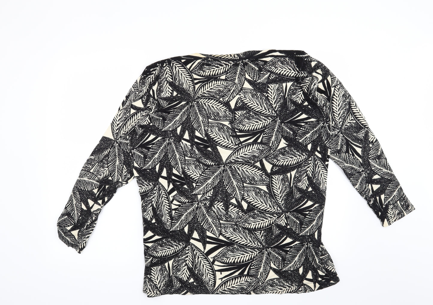 Isle Womens Black   Pullover Jumper Size 18  - Leaf print