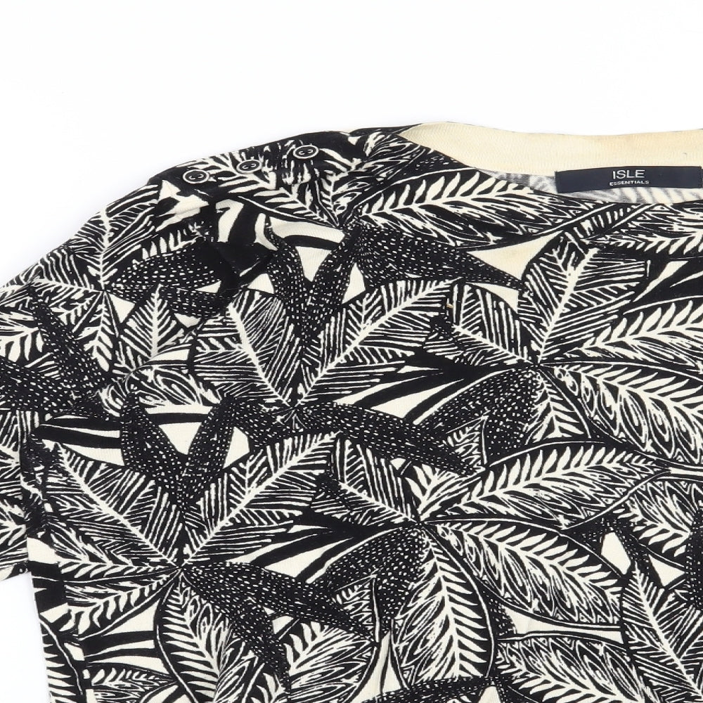 Isle Womens Black   Pullover Jumper Size 18  - Leaf print