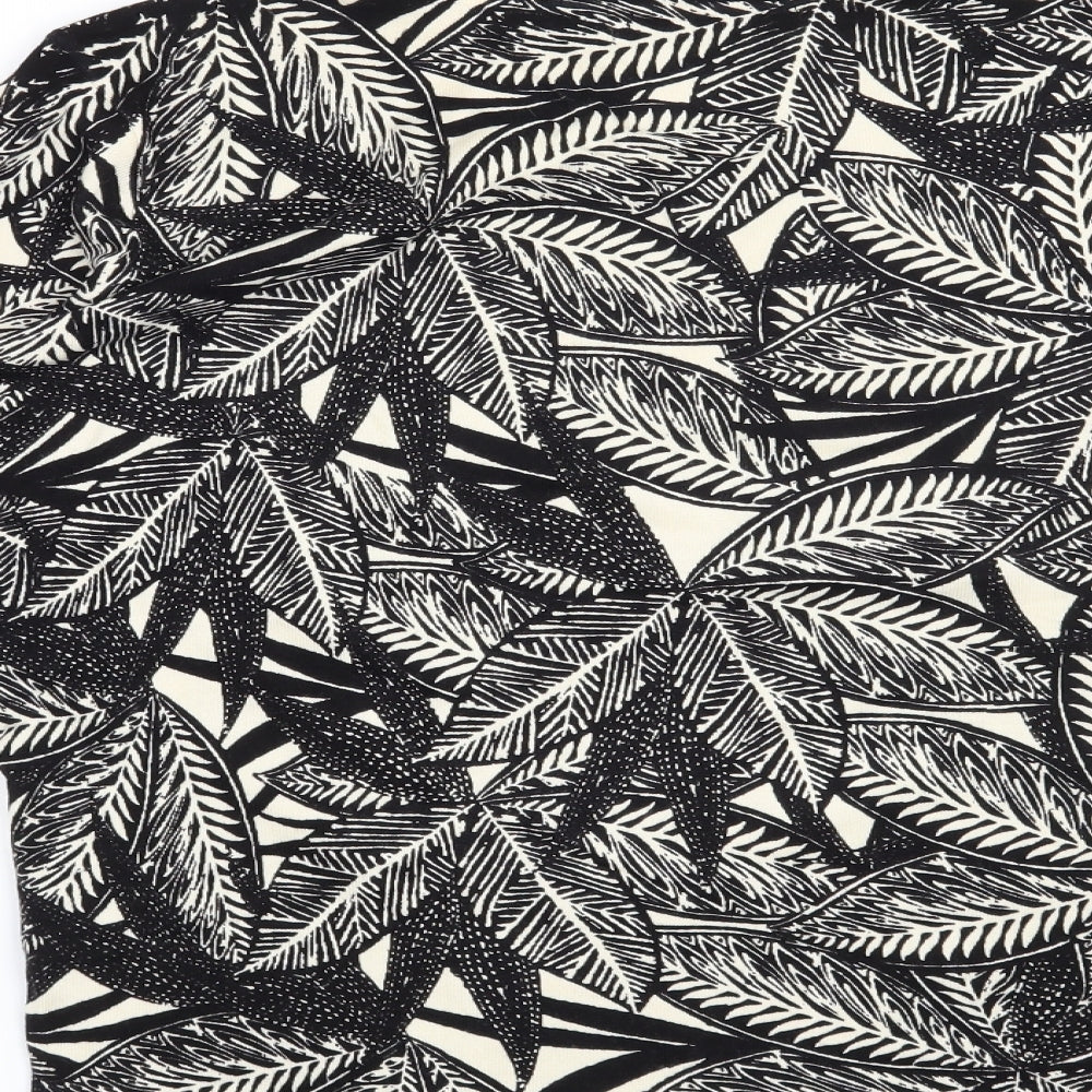 Isle Womens Black   Pullover Jumper Size 18  - Leaf print