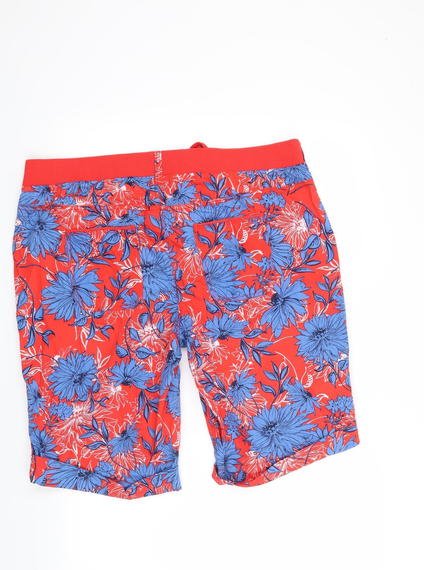 George Womens Red Floral  Bermuda Shorts Size 18