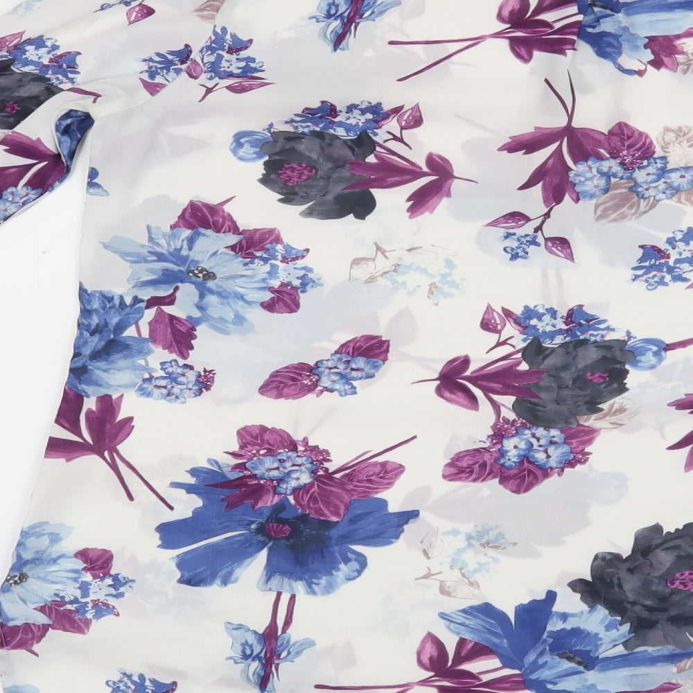 Papaya Womens White Floral  Basic Blouse Size 12