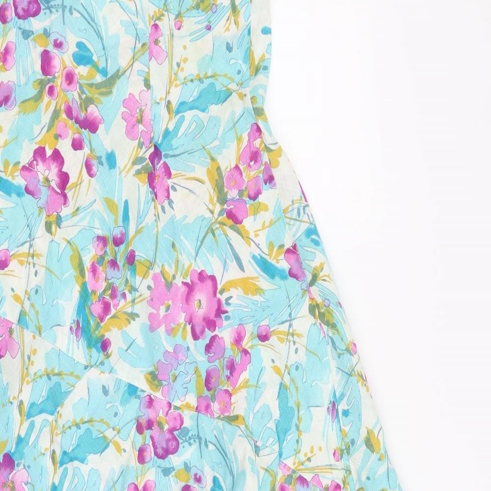Per Una Womens Blue Floral  Fit & Flare  Size 14