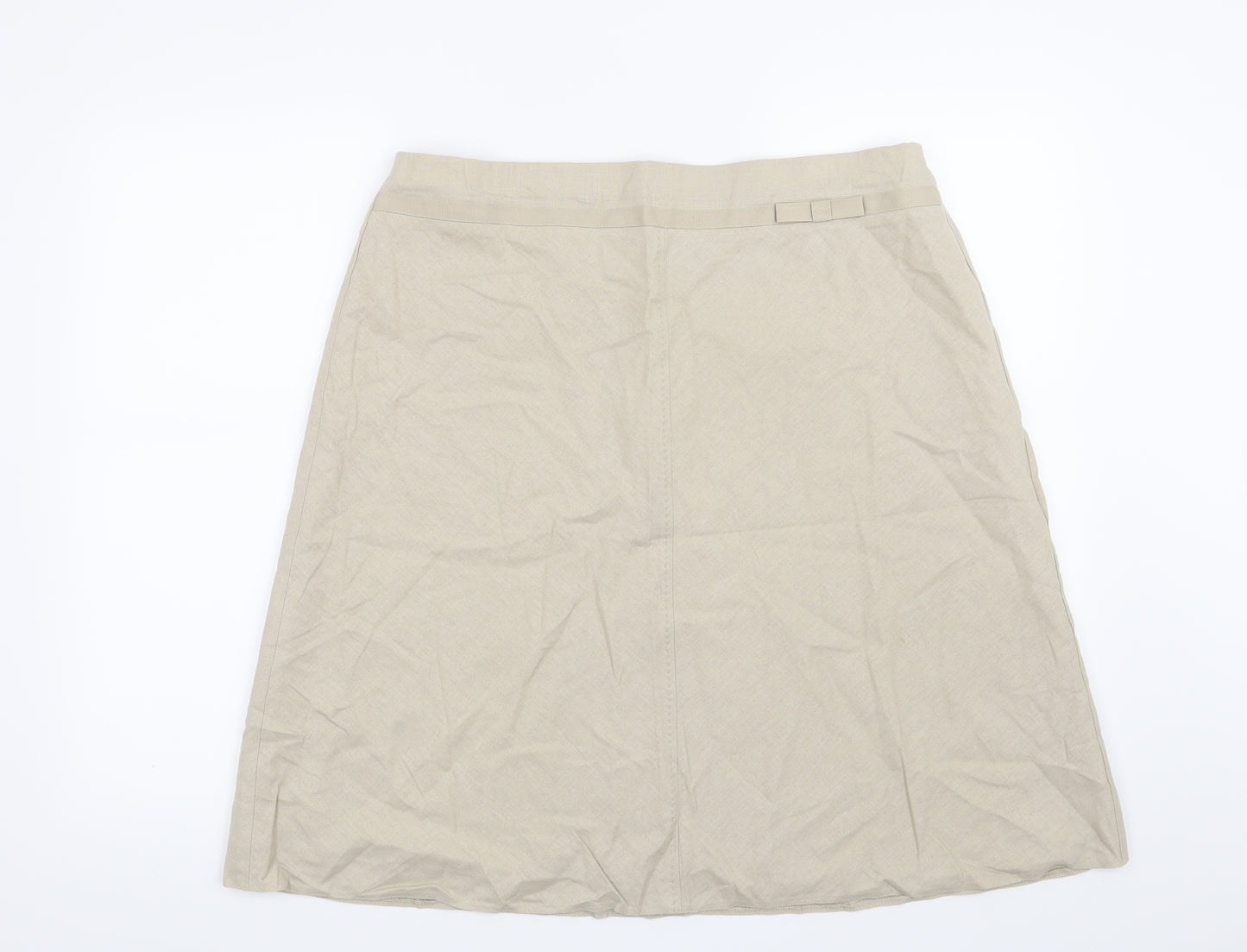 Marks and Spencer Womens Beige   A-Line Skirt Size 16