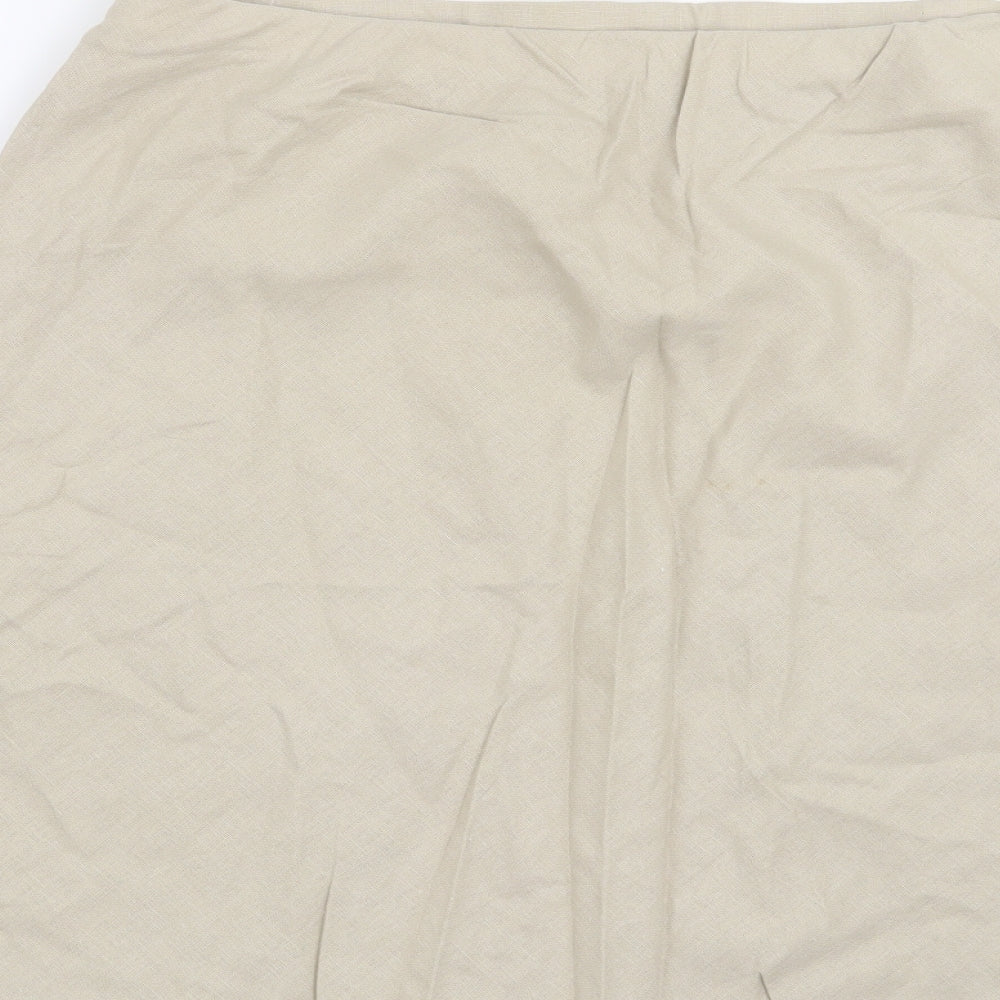 Marks and Spencer Womens Beige   A-Line Skirt Size 16