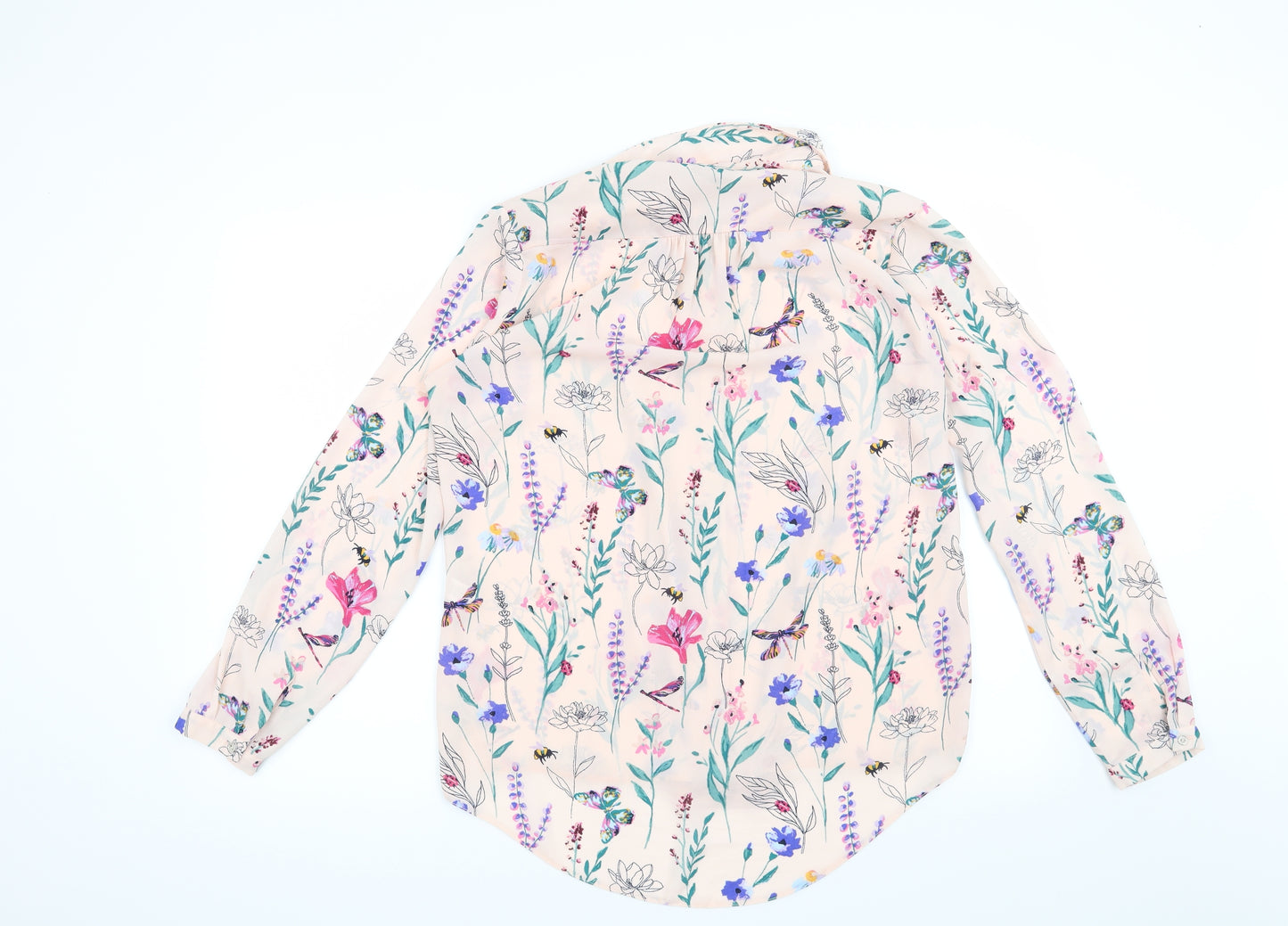 George Womens Pink Floral  Basic Button-Up Size 12