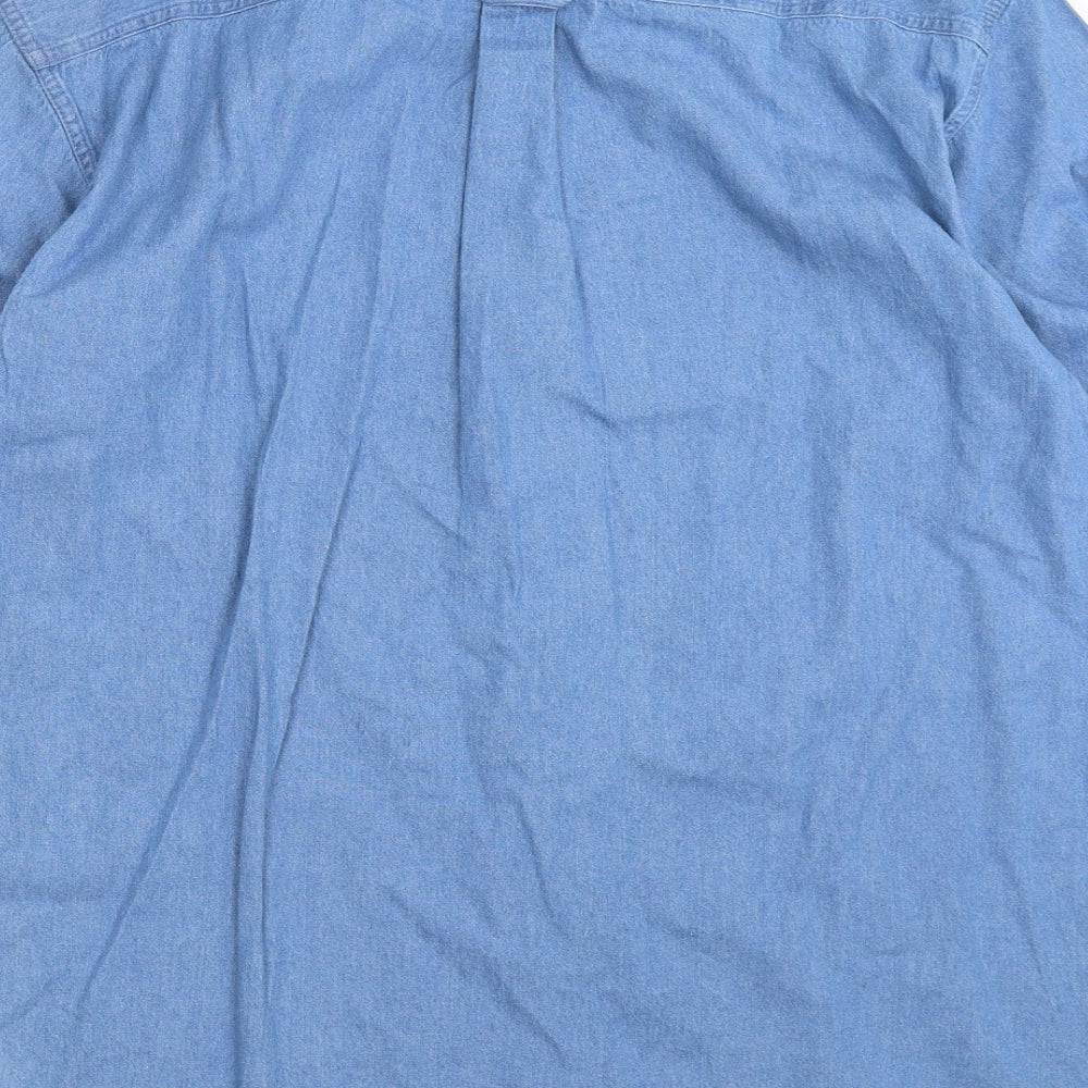 Vantage Mens Blue  Denim  Button-Up Size L