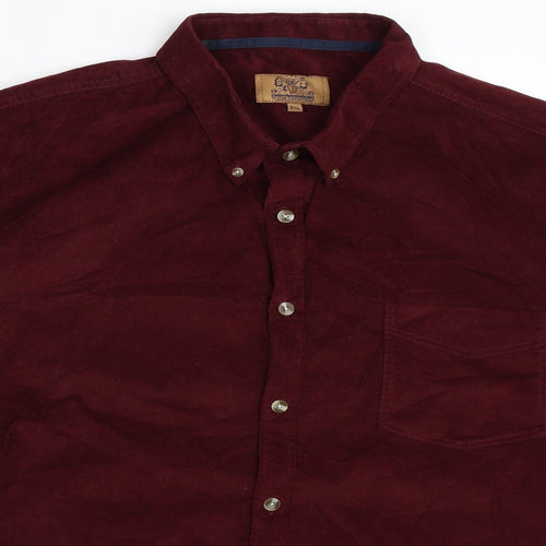 Peter Christian Mens Brown  Corduroy  Button-Up Size 3XL
