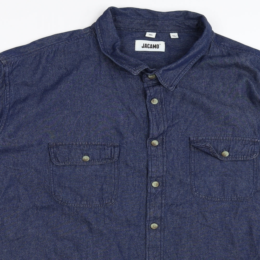 Jacamo Mens Blue  Denim  Button-Up Size 3XL