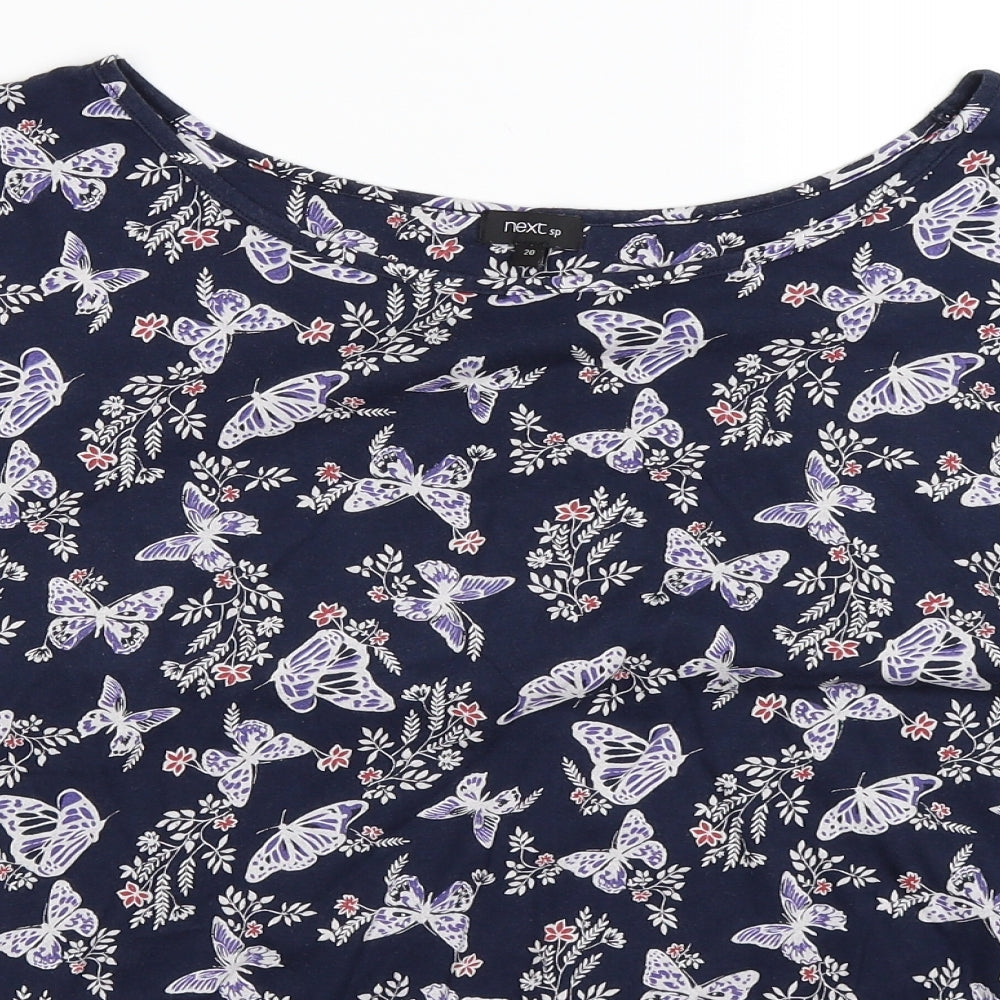 NEXT Womens Blue Floral  Basic T-Shirt Size 20