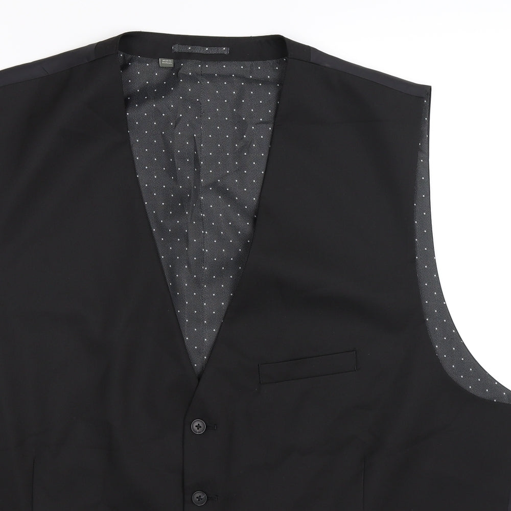 William & Brown Mens Black   Jacket Suit Waistcoat Size 54