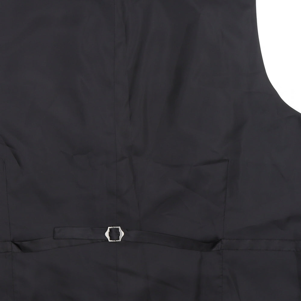 William & Brown Mens Black   Jacket Suit Waistcoat Size 54