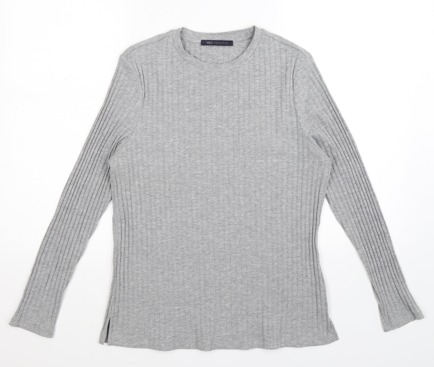 Marks and Spencer Womens Grey   Basic T-Shirt Size 16